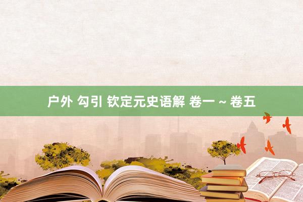 户外 勾引 钦定元史语解 卷一 ~ 卷五