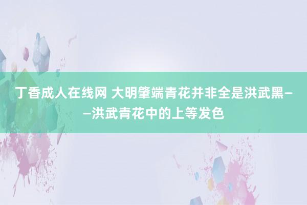 丁香成人在线网 大明肇端青花并非全是洪武黑——洪武青花中的上等发色