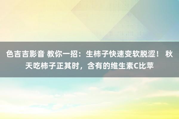 色吉吉影音 教你一招：生杮子快速变软脱涩！ 秋天吃柿子正其时，含有的维生素C比苹