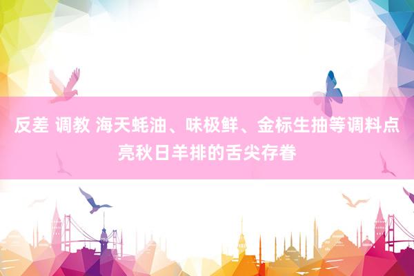 反差 调教 海天蚝油、味极鲜、金标生抽等调料点亮秋日羊排的舌尖存眷