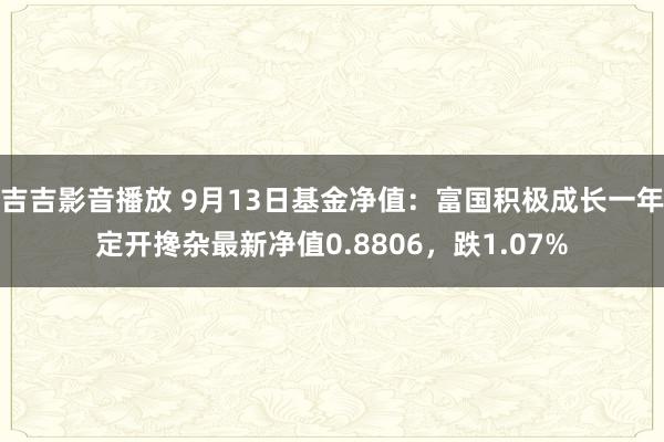 吉吉影音播放 9月13日基金净值：富国积极成长一年定开搀杂最新净值0.8806，跌1.07%