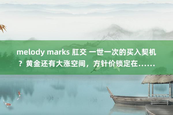 melody marks 肛交 一世一次的买入契机？黄金还有大涨空间，方针价锁定在……