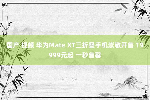 国产 视频 华为Mate XT三折叠手机崇敬开售 19999元起 一秒售罄