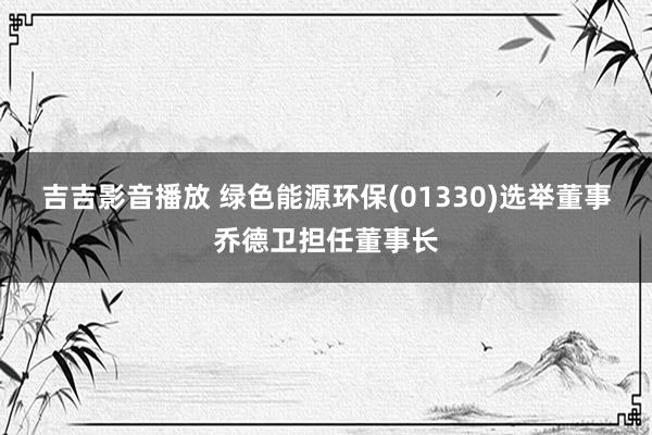 吉吉影音播放 绿色能源环保(01330)选举董事乔德卫担任董事长