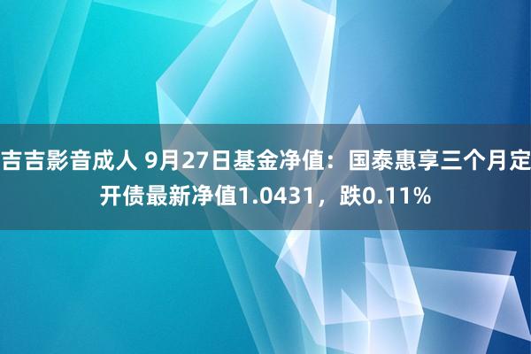 吉吉影音成人 9月27日基金净值：国泰惠享三个月定开债最新净值1.0431，跌0.11%