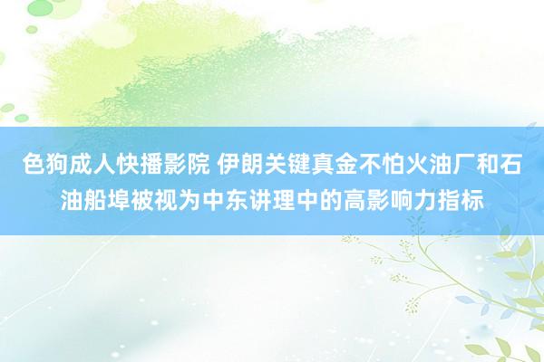 色狗成人快播影院 伊朗关键真金不怕火油厂和石油船埠被视为中东讲理中的高影响力指标