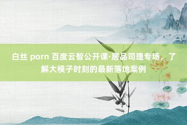 白丝 porn 百度云智公开课·居品司理专场，了解大模子时刻的最新落地案例