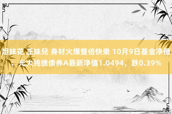 姐妹花 正妹兒 身材火爆雙倍快樂 10月9日基金净值：光大纯债债券A最新净值1.0494，跌0.39%