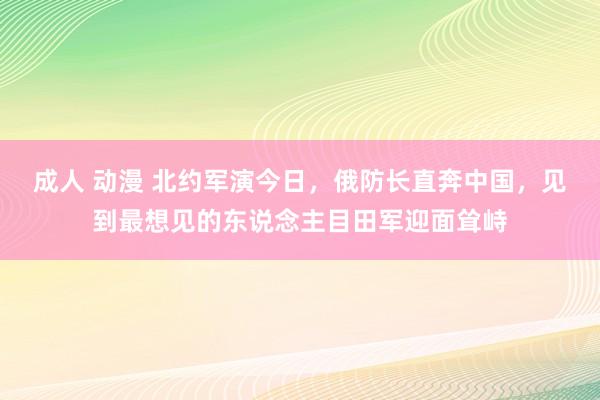 成人 动漫 北约军演今日，俄防长直奔中国，见到最想见的东说念主目田军迎面耸峙