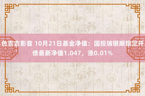 色吉吉影音 10月21日基金净值：国投瑞银顺银定开债最新净值1.047，涨0.01%