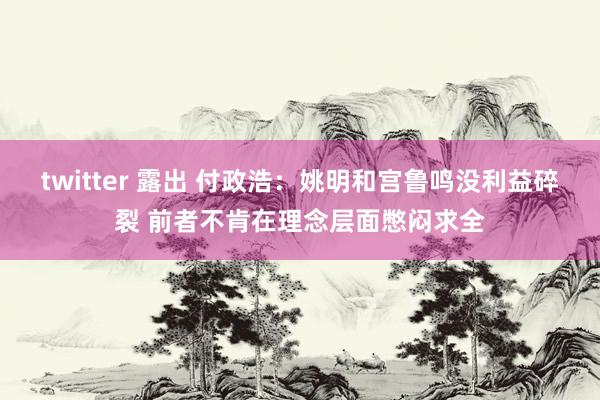 twitter 露出 付政浩：姚明和宫鲁鸣没利益碎裂 前者不肯在理念层面憋闷求全