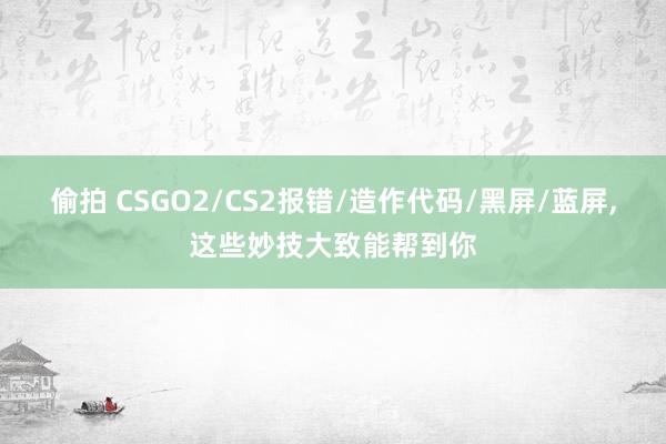 偷拍 CSGO2/CS2报错/造作代码/黑屏/蓝屏，这些妙技大致能帮到你