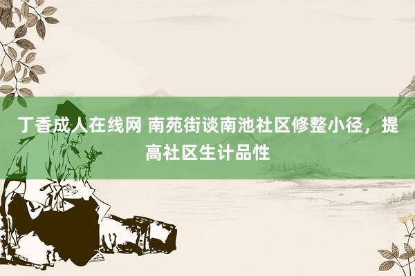 丁香成人在线网 南苑街谈南池社区修整小径，提高社区生计品性