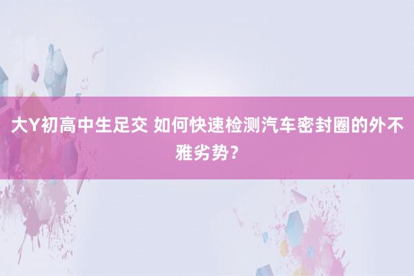 大Y初高中生足交 如何快速检测汽车密封圈的外不雅劣势？