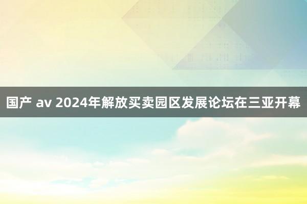 国产 av 2024年解放买卖园区发展论坛在三亚开幕