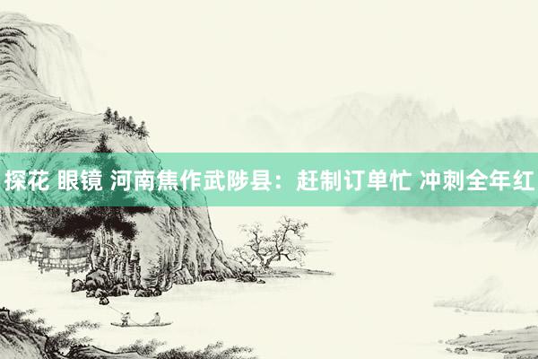 探花 眼镜 河南焦作武陟县：赶制订单忙 冲刺全年红