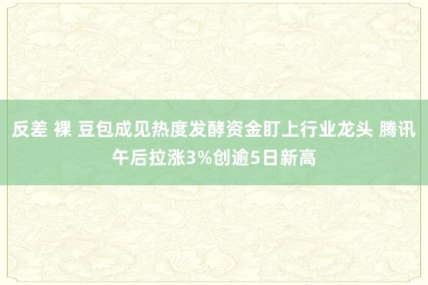 反差 裸 豆包成见热度发酵资金盯上行业龙头 腾讯午后拉涨3%创逾5日新高