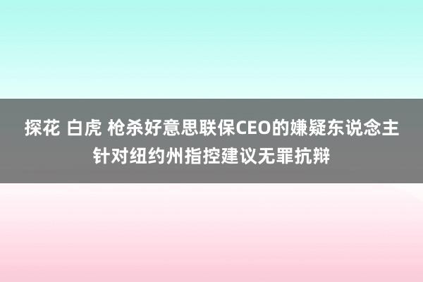 探花 白虎 枪杀好意思联保CEO的嫌疑东说念主针对纽约州指控建议无罪抗辩