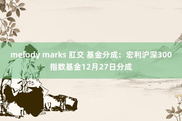 melody marks 肛交 基金分成：宏利沪深300指数基金12月27日分成