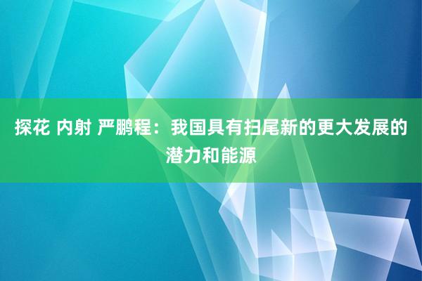 探花 内射 严鹏程：我国具有扫尾新的更大发展的潜力和能源