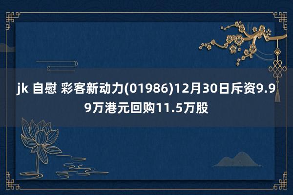 jk 自慰 彩客新动力(01986)12月30日斥资9.99万港元回购11.5万股