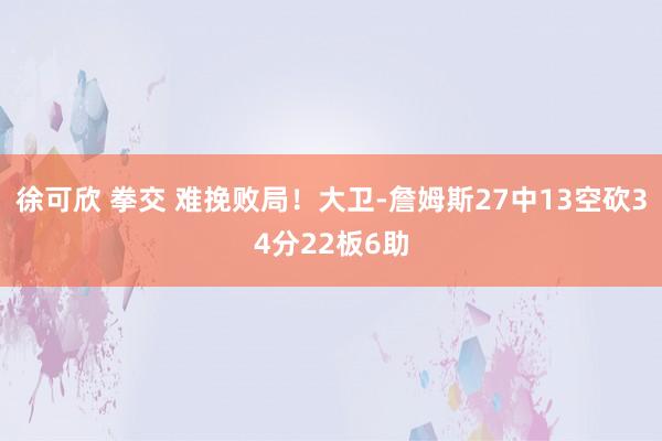 徐可欣 拳交 难挽败局！大卫-詹姆斯27中13空砍34分22板6助