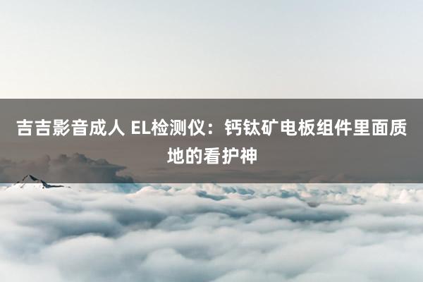 吉吉影音成人 EL检测仪：钙钛矿电板组件里面质地的看护神