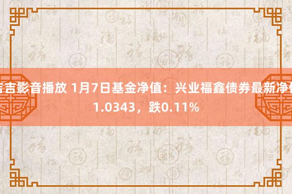 吉吉影音播放 1月7日基金净值：兴业福鑫债券最新净值1.0343，跌0.11%