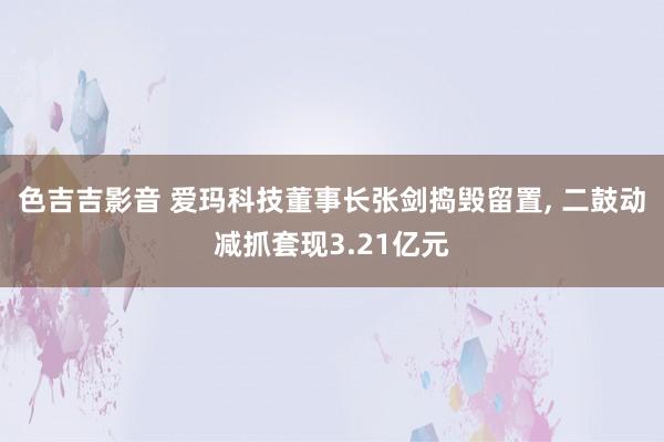 色吉吉影音 爱玛科技董事长张剑捣毁留置， 二鼓动减抓套现3.21亿元