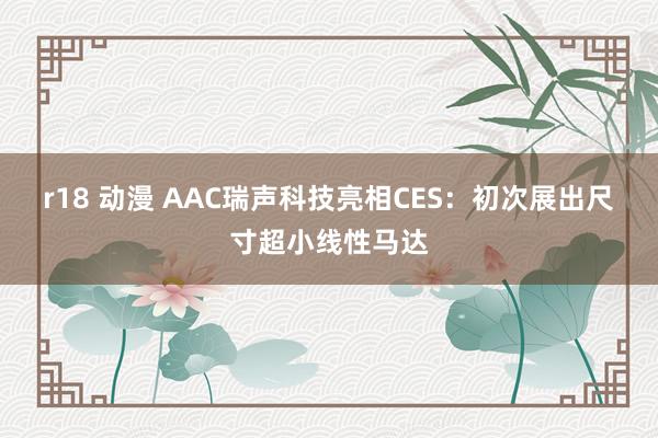 r18 动漫 AAC瑞声科技亮相CES：初次展出尺寸超小线性马达