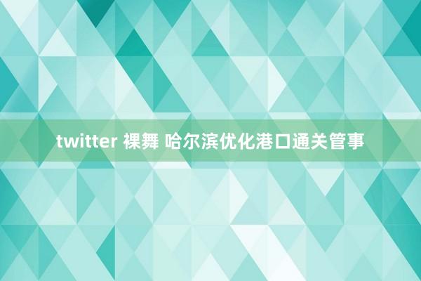 twitter 裸舞 哈尔滨优化港口通关管事