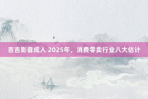 吉吉影音成人 2025年，消费零卖行业八大估计